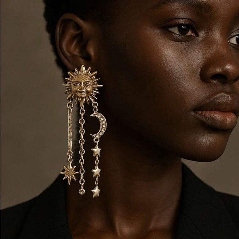 Sun and moon earrings A1261